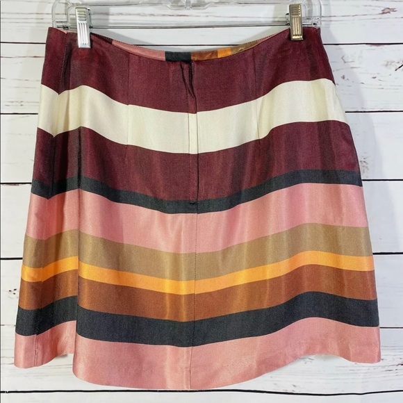 H&M Skirt Womans Sz 10 Striped Lined Back Zip Spring Pink Easter Ladies - Picture 2 of 8